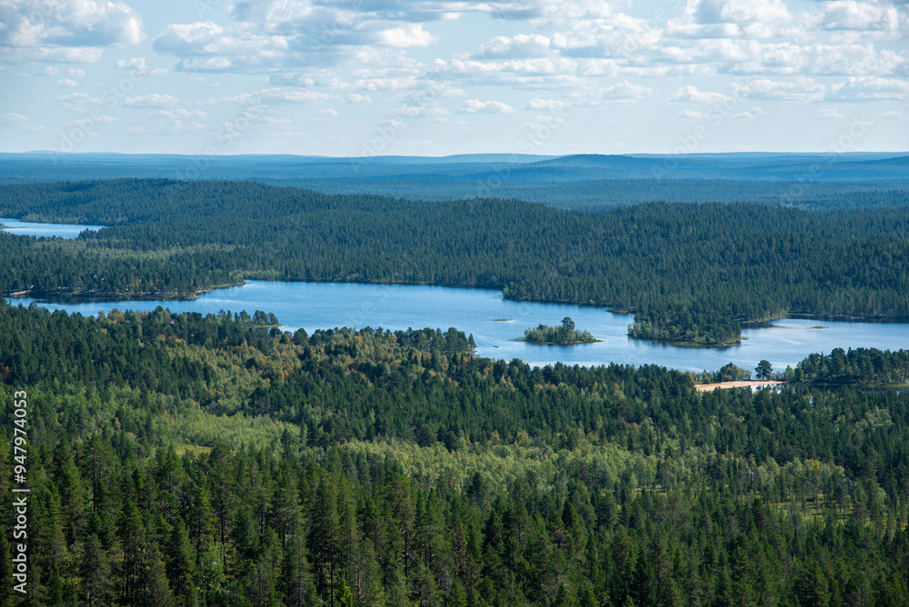 Fototapeta premium Lake and mountains landscape