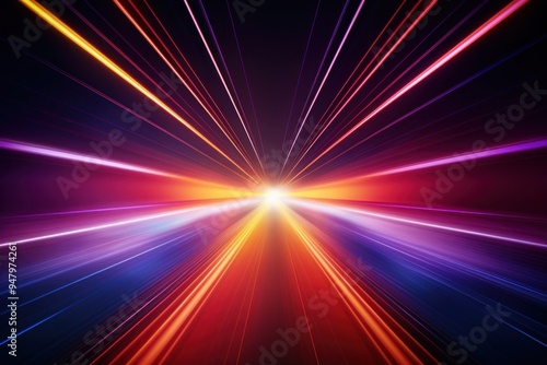 Vibrant futuristic light speed illustration