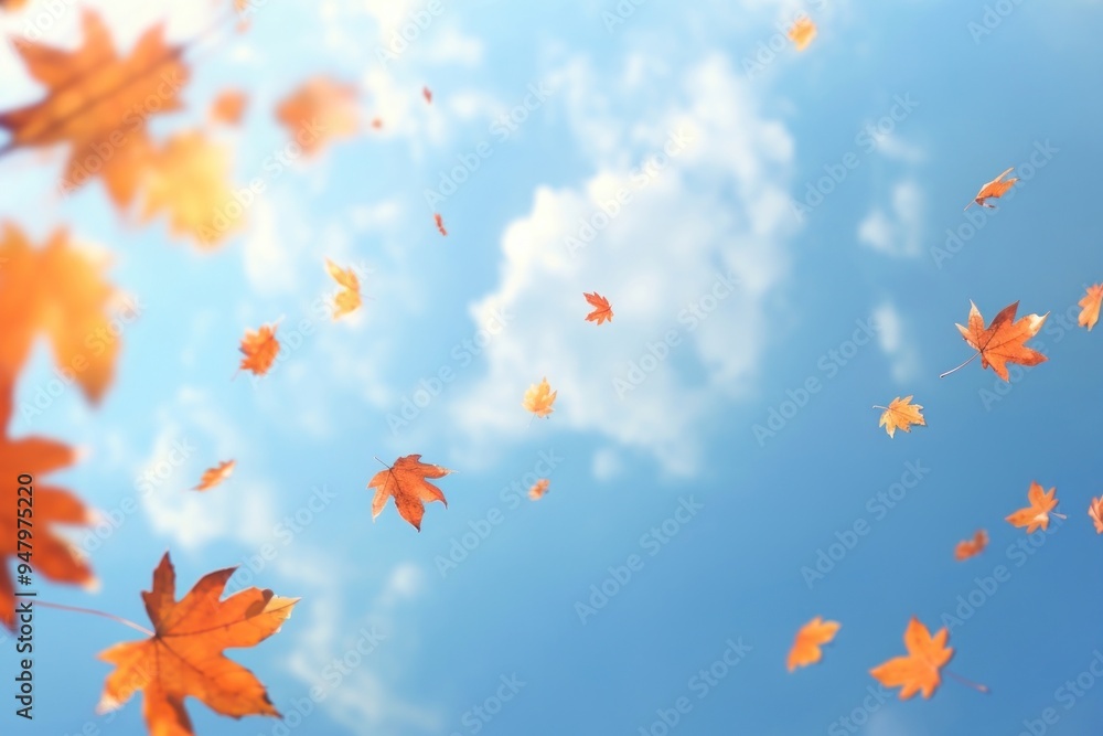 Autumn leaves sky background Autumn leaves sky background