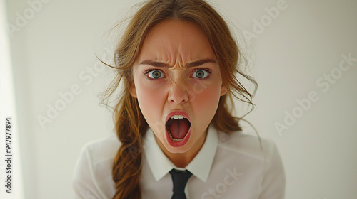 An female office worker sho...