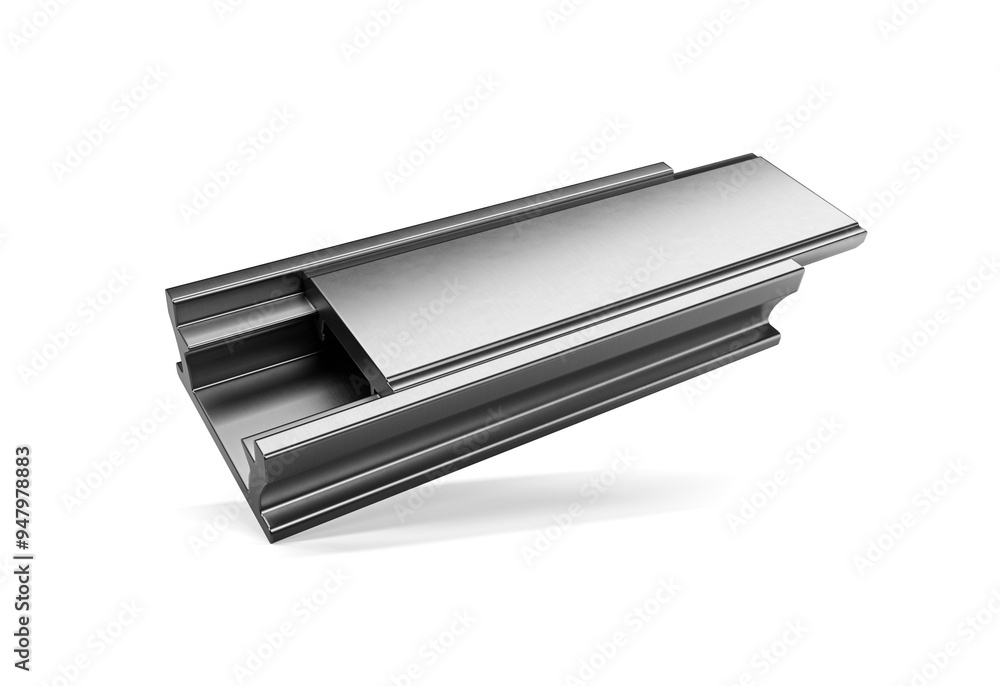 Sleek Grey Extruded Aluminum Profile Perfect For Doors And Windows Making Concept 3d Illustration Sleek Grey Extruded Aluminum Profile Perfect For Doors And Windows Making Concept 3d Illustration