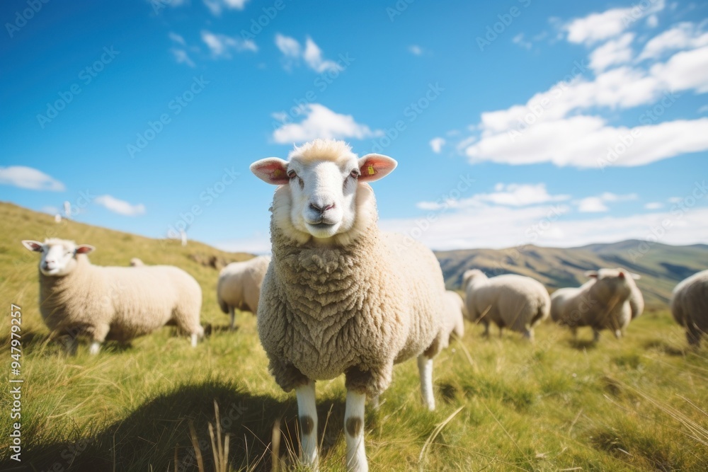Sheep livestock grassland outdoors. Sheep livestock grassland outdoors.