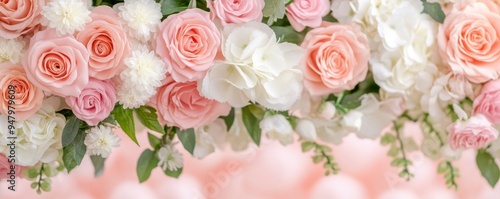 Stunning Floral Arrangement of Pink and White Roses Perfect for Weddings and Celebrations