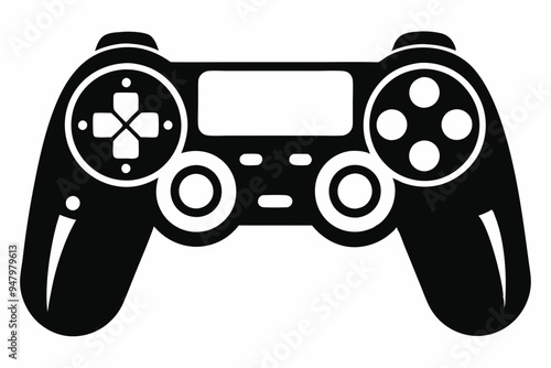 Joystick silhouette vector icon, Game controller art illustration