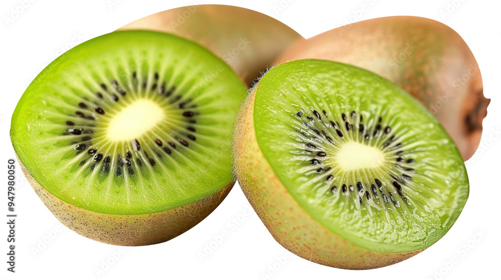 Fototapeta premium Kiwi Seeds isolated on transparent background, PNG