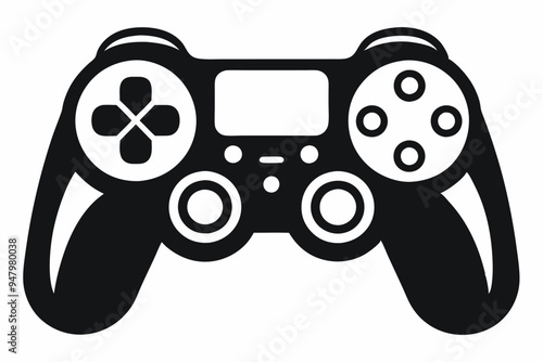 Joystick silhouette vector icon, Game controller art illustration