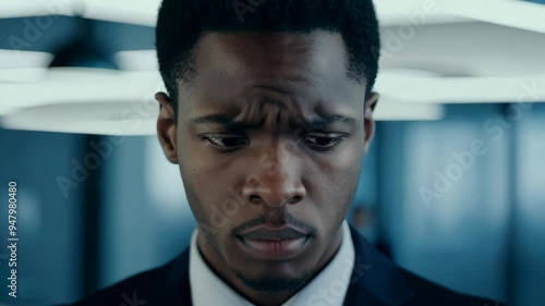 Businessman experiencing sadness and disappointment