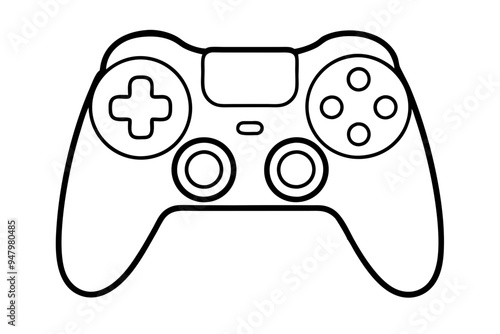 Joystick silhouette vector icon, Game controller art illustration