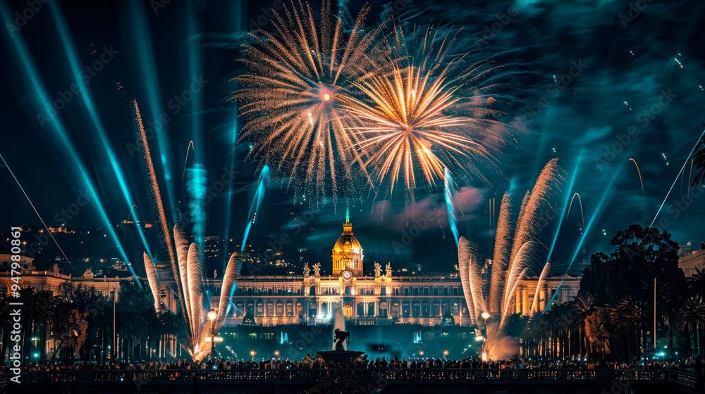 Naklejka premium New Year's celebration Barcelona