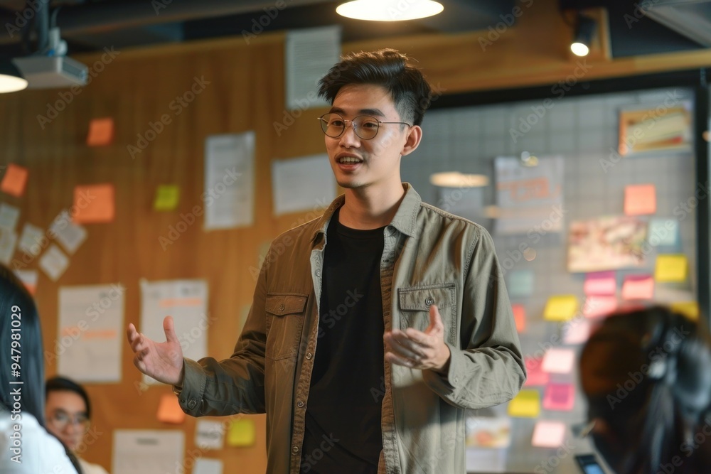 Young professional presenting ideas Young professional presenting ideas