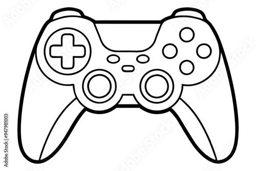 Joystick silhouette vector icon, Game controller art illustration