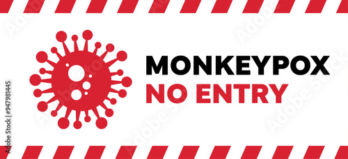 Monkeypox virus cells outbreak wide medical banner. Monkey pox virus cells on white science background. Monkeypox microbiological wide background