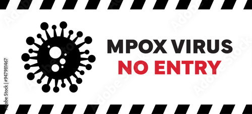 Monkeypox virus cells outbreak wide medical banner. Monkey pox virus cells on white science background. Monkeypox microbiological wide background