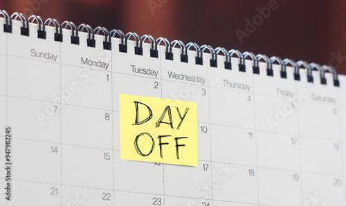 Картината върху платно Day off is shown using the text on the calendar