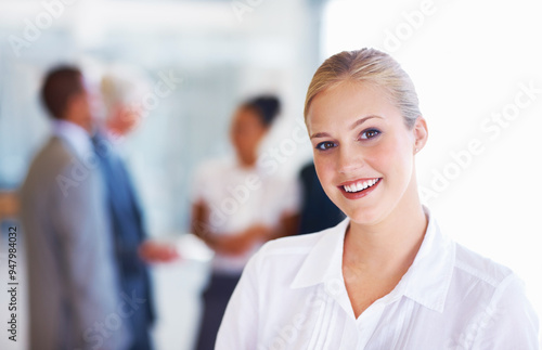 Businesswoman, manager portrait and confident in office, team leader and accountant pride for firm. Female person, financial broker and professional for planning, workplace and accounting meeting