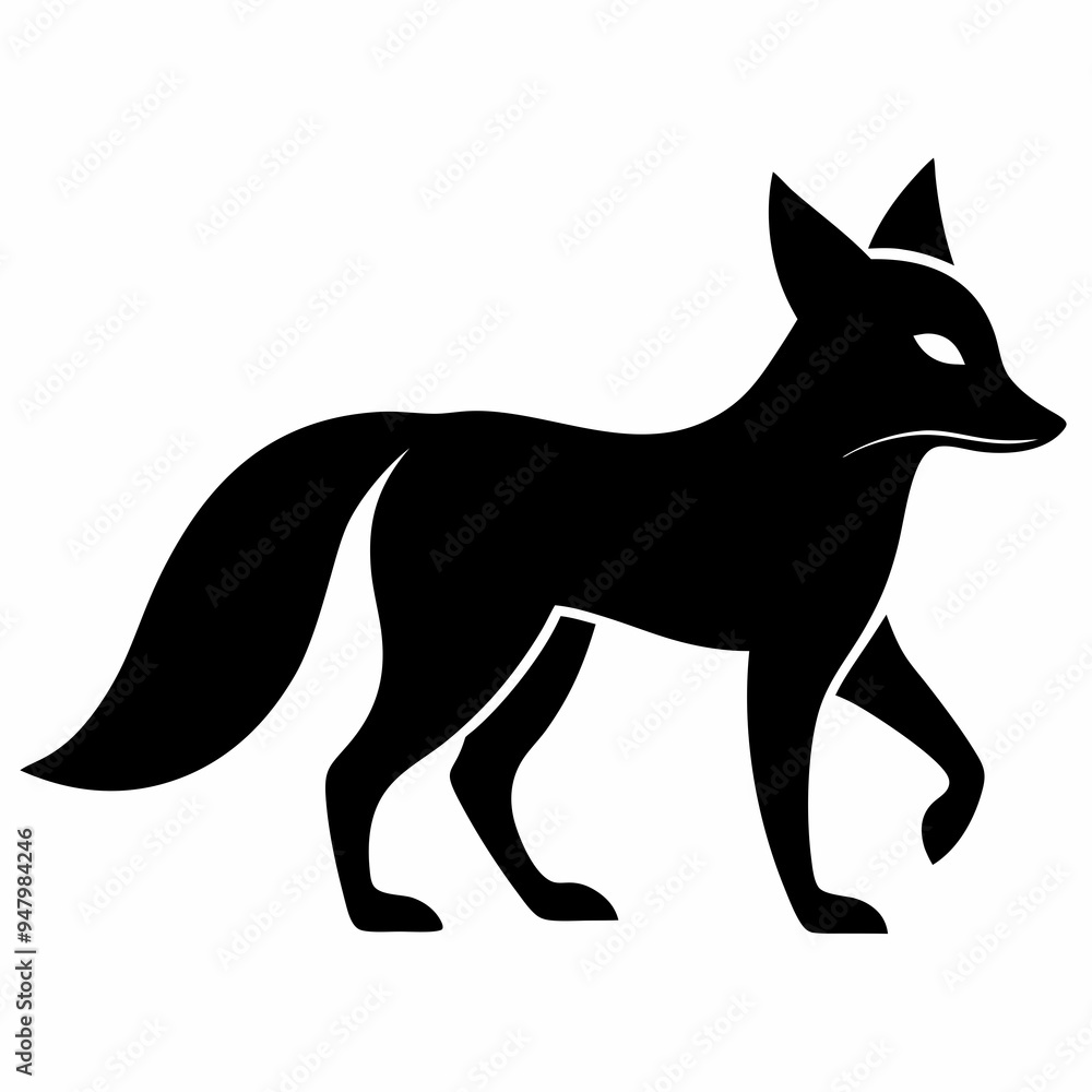 Fox Silhouette Black Vector Fox Silhouette Black Vector