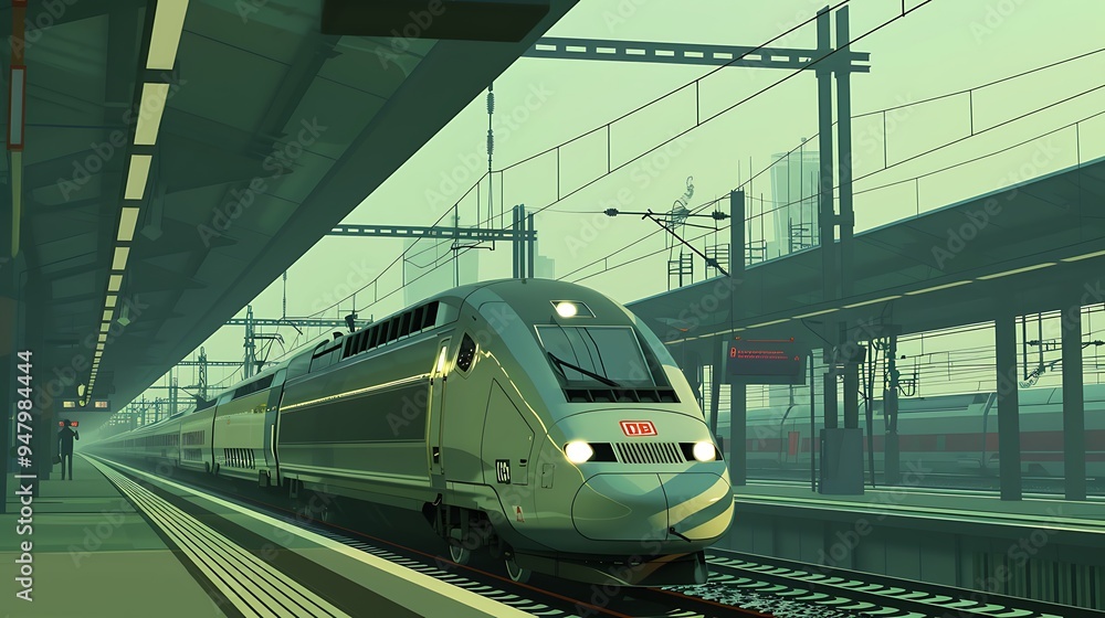 Fototapeta premium Modern passenger electric train 