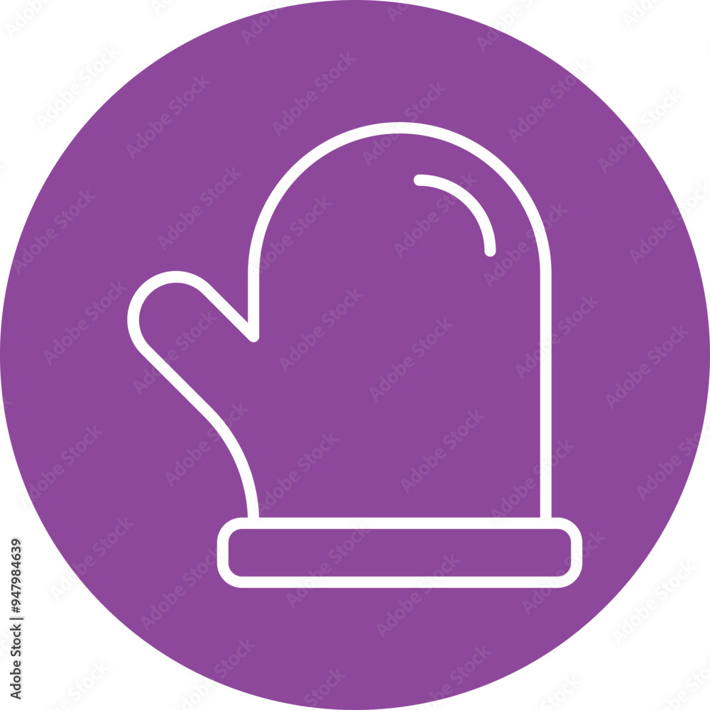 Oven Mitt line circle icon Oven Mitt line circle icon