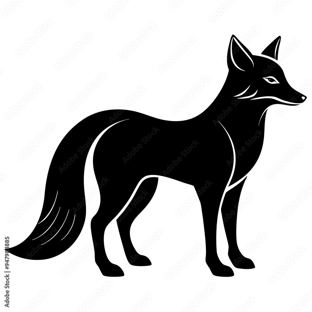 Fox Silhouette Black Vector Fox Silhouette Black Vector