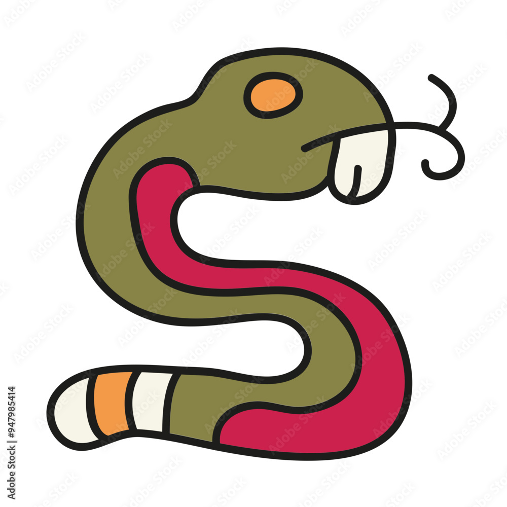 Fototapeta premium Snake tribal symbol. American style. Aztec animal style Mexican design