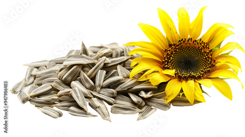Sunflower Seeds isolated on transparent background, PNG