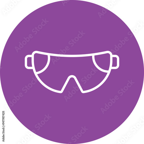 Ski Goggles line circle icon