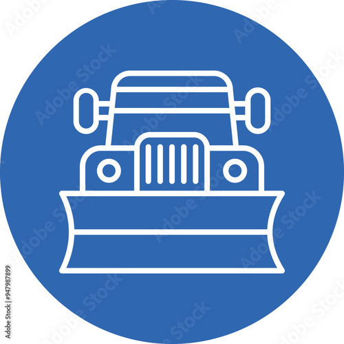 Snowplow line circle icon