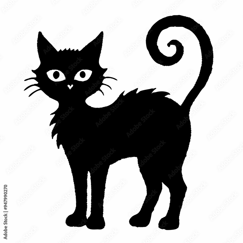 Obraz premium halloween cat vector silhouette