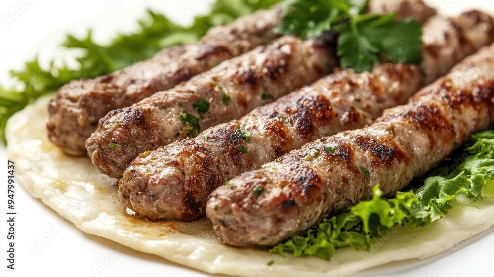Grilled Meat Skewers on Pita Bread Grilled Meat Skewers on Pita Bread