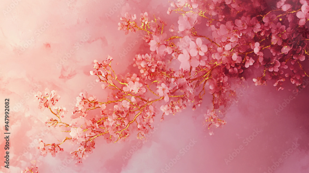 Delicate cherry blossom branches showcasing soft pink hues against a dreamy pastel background during springtime Delicate cherry blossom branches showcasing soft pink hues against a dreamy pastel background during springtime