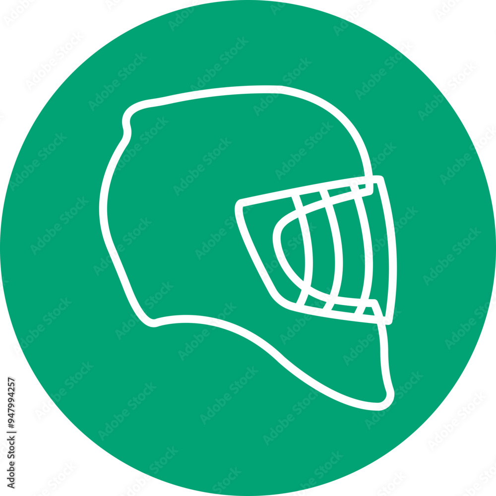 Hockey Helmet line circle icon Hockey Helmet line circle icon