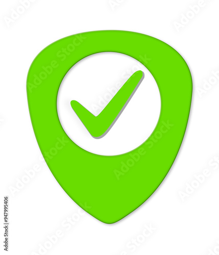 Free Download Green guitar plectrum with a positive tick in the middle. It's a symbol to pick - GFXLoad