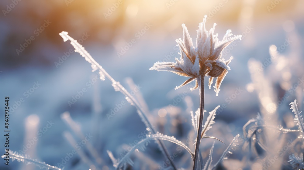 Fototapeta premium Frosted Bluebell Flower Close-up