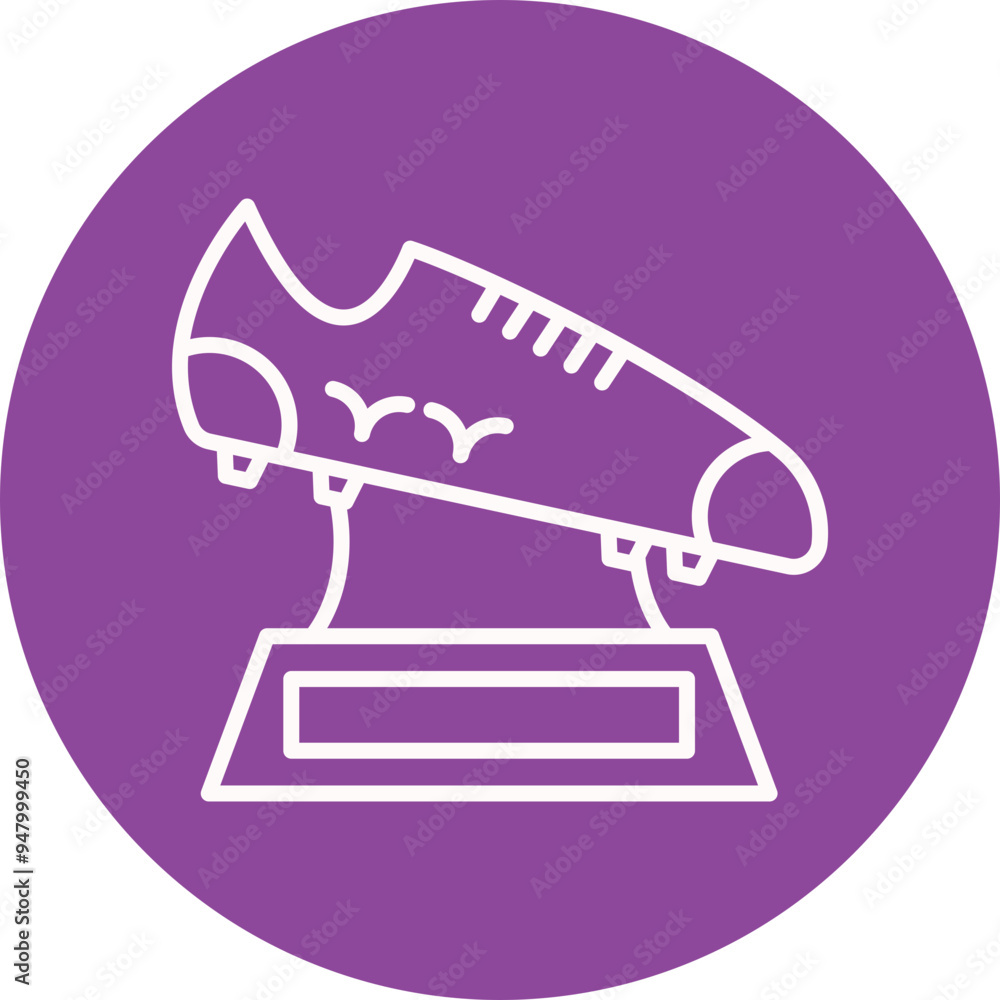 Soccer Trophy line circle icon