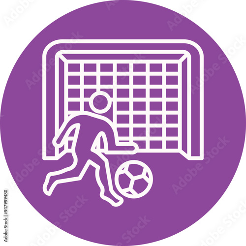Penalty Kick line circle icon