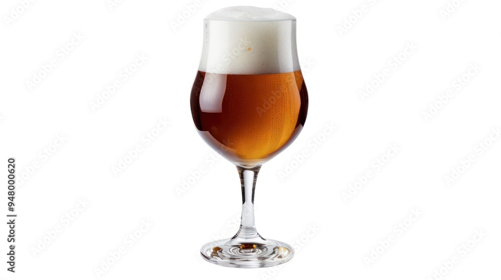 Close-up of a Glass of Beer with a Thick Head Close-up of a Glass of Beer with a Thick Head