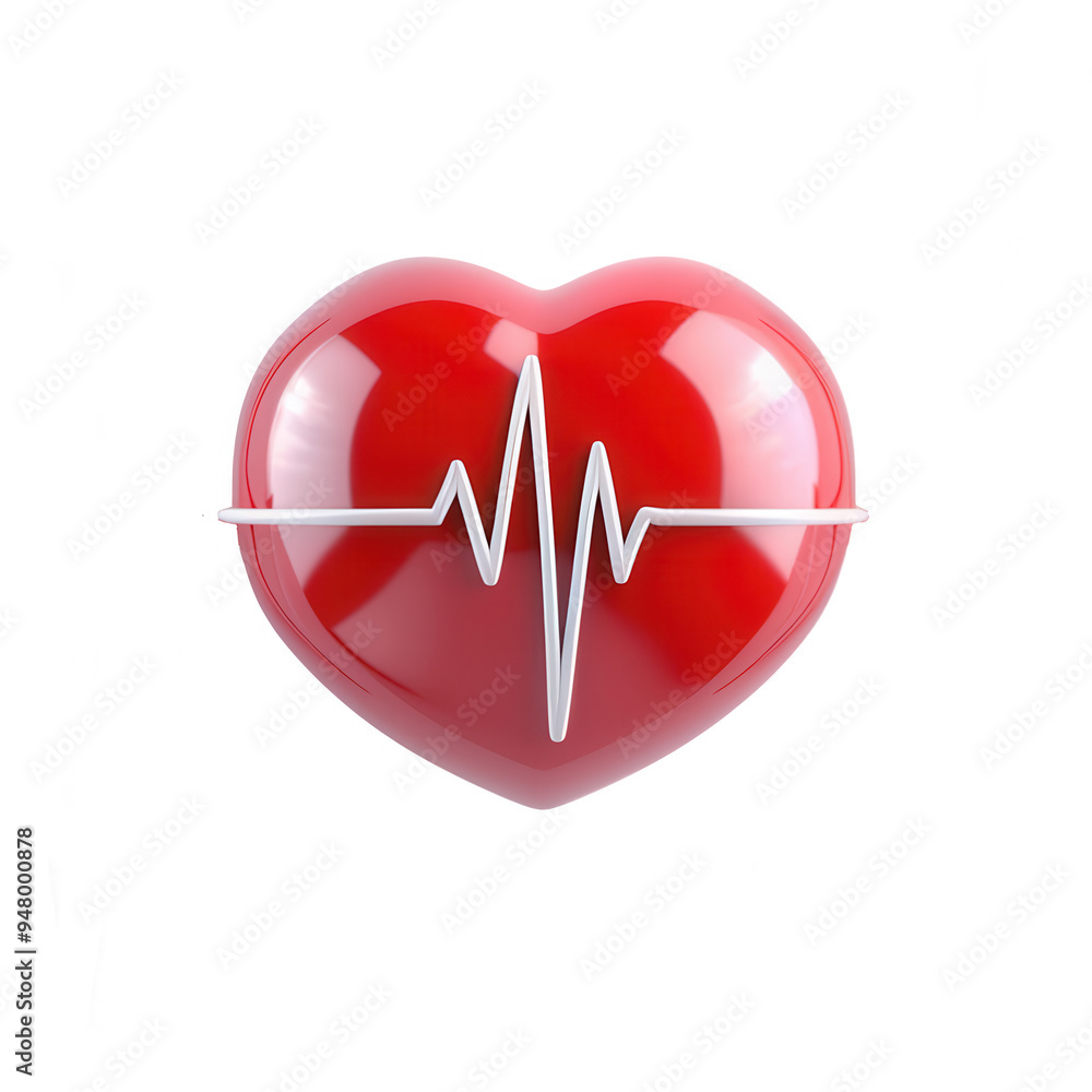 Stylish red heart with heartbeat line, symbolizing health and vitality. Ideal for medical and wellness themes. Stylish red heart with heartbeat line, symbolizing health and vitality. Ideal for medical and wellness themes.