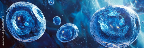 Wallpaper Mural cells in blue Torontodigital.ca