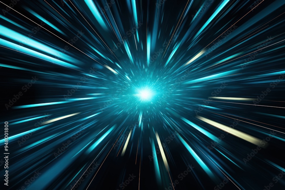 Blue space warp effect background Blue space warp effect background