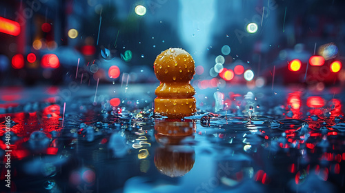 a yellow object on the ground