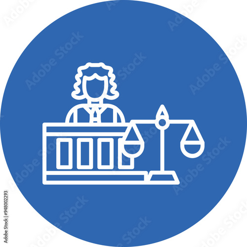 Defendant line circle icon
