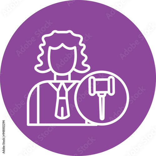 Public Defender line circle icon