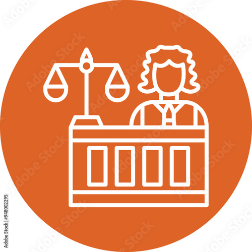 Plaintiff line circle icon