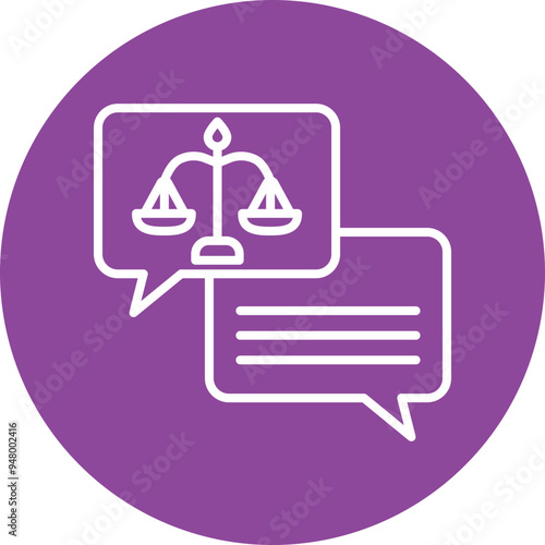 Legal Counsel line circle icon