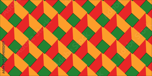 Wallpaper Mural Multicolor cube square seamless geometric shape decoration creative wallpaper . modern seamless art style fabric  design . Torontodigital.ca