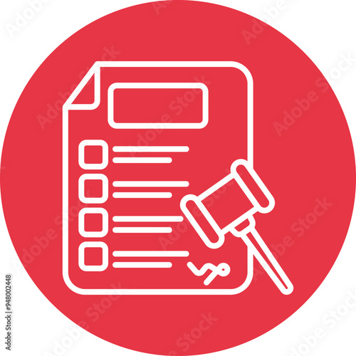 Legal Compliance line circle icon