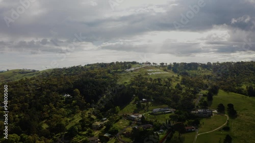 Short clip of Wahluu Mount Panorama in nice light aerial photo