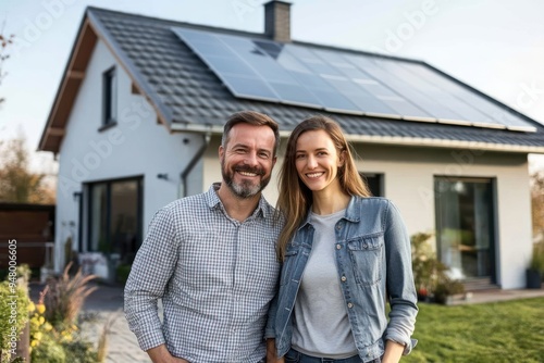 Happy couple sustainable home