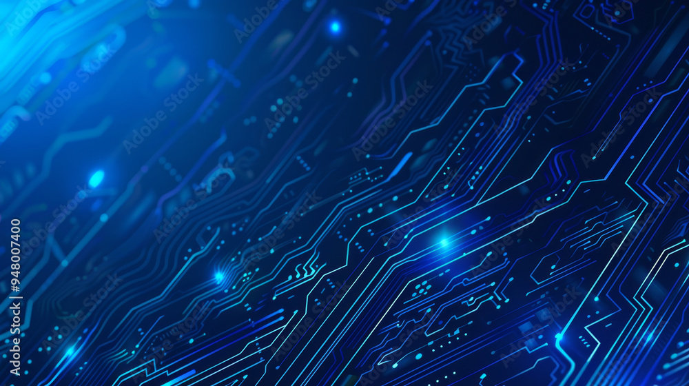 Neon glowing digital technology circuit board in computer. Futuristic glowing bright blue color. Abstract connection concept presentation background Communication wireframe laser pattern illustration Neon glowing digital technology circuit board in computer. Futuristic glowing bright blue color. Abstract connection concept presentation background Communication wireframe laser pattern illustration
