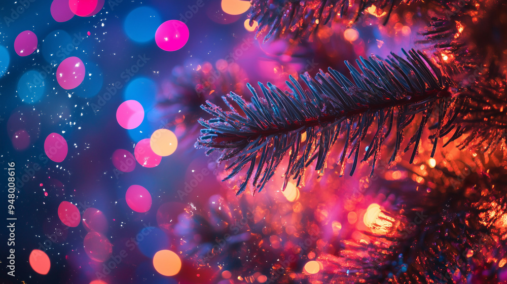 Fototapeta premium christmas tree with lights